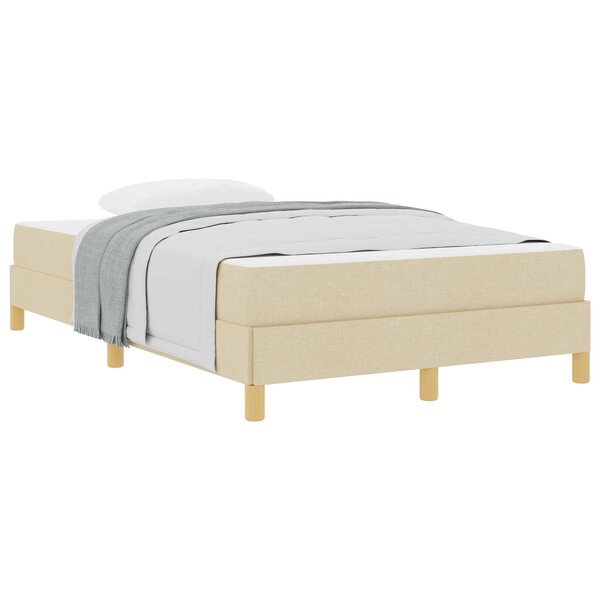 vidaXL Lit à ressorts avec matelas Crème 120 x 190 cm tissu