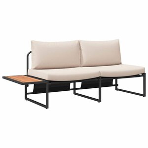 vidaXL Canapé de jardin 2-Nombre de places Taupe Acier