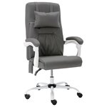 Chaise fauteuil siège de bureau informatique étude de massage similicuir gris 02_0024009
