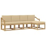 vidaXL Ensemble de canapés d'extérieur 5 pc Blanc et Beige