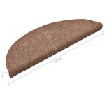 Vidaxl tapis de marches d'escalier 15 pièces marron 56x17x3 cm