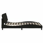 vidaXL Cadre de lit avec LED sans matelas noir 120x200 cm tissu