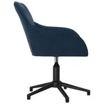 vidaXL Chaise pivotante de bureau Bleu Velours