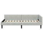 vidaXL Cadre de lit d'angle avec tête de lit Gris clair 90 cm x 190 cm