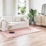 vidaXL Tapis en fausse Tafalla Rose 80 x 200 cm Polyester