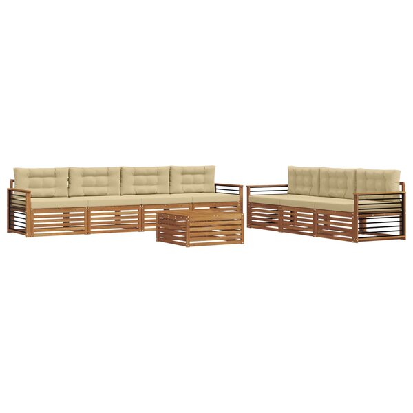 vidaXL Ensemble de canapés d'extérieur 8 Pièces Naturel et Beige