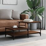 vidaXL Table basse chêne marron 100x50 5x45 cm bois d'ingénierie