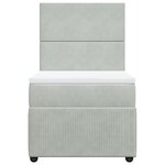 vidaXL Sommier à lattes de lit et matelas Gris clair 90x190 cm Velours