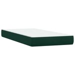 vidaXL Sommier à lattes de lit et matelas et LED vert foncé 80x220 cm velours