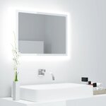 vidaXL Miroir à LED de bain Blanc brillant 60x8 5x37 cm Acrylique
