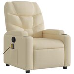 vidaXL Fauteuil de massage inclinable Crème Tissu