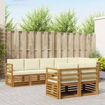 vidaXL Ensembles de canapés avec coussin 8 Pièces Naturel et Crème