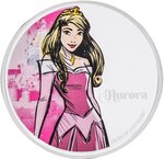 Pièce de monnaie en Argent 2 Dollars g 31.1 (1 oz) Millésime 2024 Disney Princess AURORA