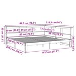 vidaXL Lit bibliothèque sans matelas 180x200 cm bois massif de pin