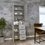 vidaXL Buffet haut Gris béton 69 5x34x180 cm Bois d'ingénierie