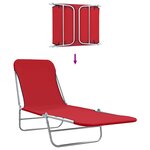 vidaXL Chaises longues pliables lot de 2 Acier et tissu Rouge