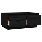 vidaXL Table basse Noir 80x50x35 cm Bois massif de pin