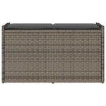 vidaXL Banc de rangement extérieur coussin gris 100 cm résine tressée
