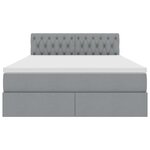 vidaXL Lit avec des lumières à LED Gris clair 140 x 190 cm tissu