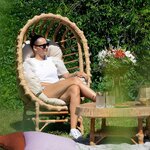 Fauteuil de jardin en osier NIKA beige