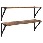 vidaXL Étagères Murales 2 Pièces Bois Ancien 80 x 25 x 25 5 cm
