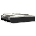 vidaXL Cadre de lit sans matelas noir 200x200 cm bois d'ingénierie