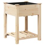 Jardinière vidaXL avec étagère 60x60x76 cm en bois massif de pin