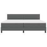 vidaXL Lit à sommier avec matelas gris foncé 200x200 cm tissu