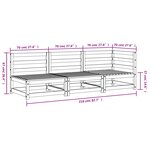 vidaXL Canapé de jardin 3 places blanc bois de pin massif