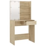 vidaXL Coiffeuse avec LED chêne sonoma 74 5x40x141cm bois d'ingénierie