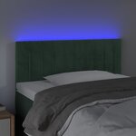 vidaXL Tête de lit à LED Vert foncé 80x5x78/88 cm Velours