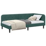 vidaXL Cadre de lit d'angle Vert foncé 90 x 200 cm Velours