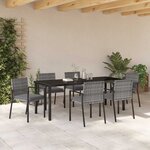 vidaXL Ensemble de salle à manger pour jardin 6 Pièces Gris Poly rotin