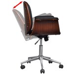 Fauteuil chaise siège de bureau luxe pivotant ergonomique avec accoudoir bois et noir 0502022