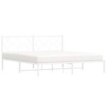vidaXL Cadre de lit métal avec tête de lit blanc 180x200 cm