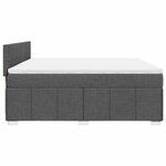 vidaXL Sommier à lattes de lit avec matelas Gris foncé 200x200cm Tissu