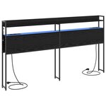 vidaXL Tête de lit de rangement Chêne noir 200 cm Bois d'ingénierie