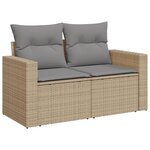vidaXL Salon de jardin avec coussins 7 Pièces beige résine tressée