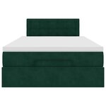 vidaXL Cadre de lit ottoman avec matelas vert foncé 120x200 cm velours
