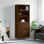 vidaXL Buffet haut Chêne marron 69 5x34x180 cm Bois d'ingénierie