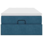 vidaXL Cadre de lit ottoman avec matelas bleu foncé 90x200 cm velours