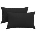 vidaXL Coussins de canapé 2 Pièces Noir 50 x 30 cm tissu