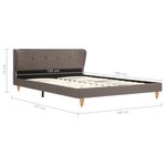 vidaXL Cadre de lit sans matelas taupe tissu 135x190 cm