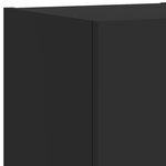 vidaXL Meuble TV muraux 5 Pièces avec lumières LED noir