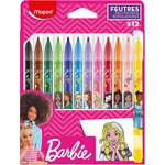 12 feutres de coloriage - Barbie - Enfant - Pointe moyenne - Encre lavable - Maped