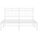 vidaXL Cadre de lit métal avec tête de lit blanc 140x190 cm