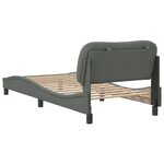 vidaXL Cadre de lit avec tête de lit Gris foncé 90x190 cm Tissu