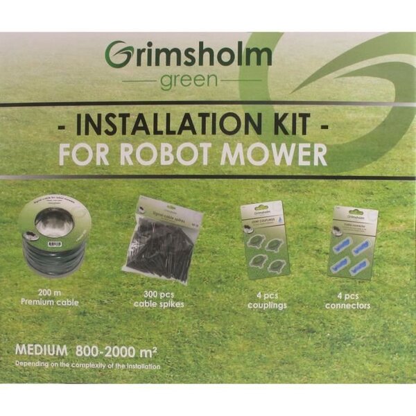 JARDIN PRATIC Kit réparation avec câble d'installation - 0,93 mm² x 200m, 4 connecteurs chargeur, 4 connecteurs isolés et 300 clous