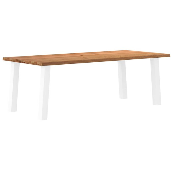 vidaXL Table à manger et bord naturel bois massif chêne rectangulaire