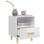 vidaXL Table de chevet Blanc brillant 40x35x47 cm